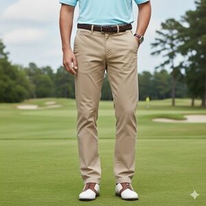 Peter Millar Perfect Twill Cashmere Blend Golf Pants Mens Fits 38x30 Khaki